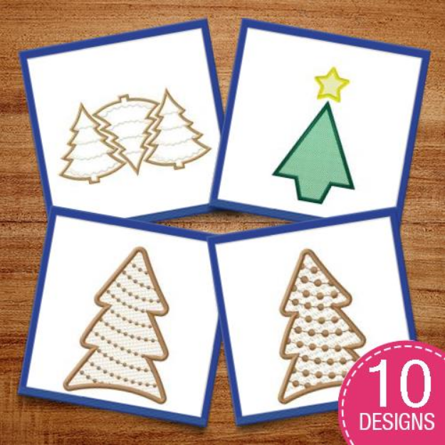 Picture of Christmas Trees On Display Embroidery Design Pack