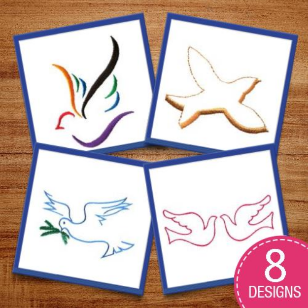 Picture of Peaceful Dove Outlines Embroidery Design Pack