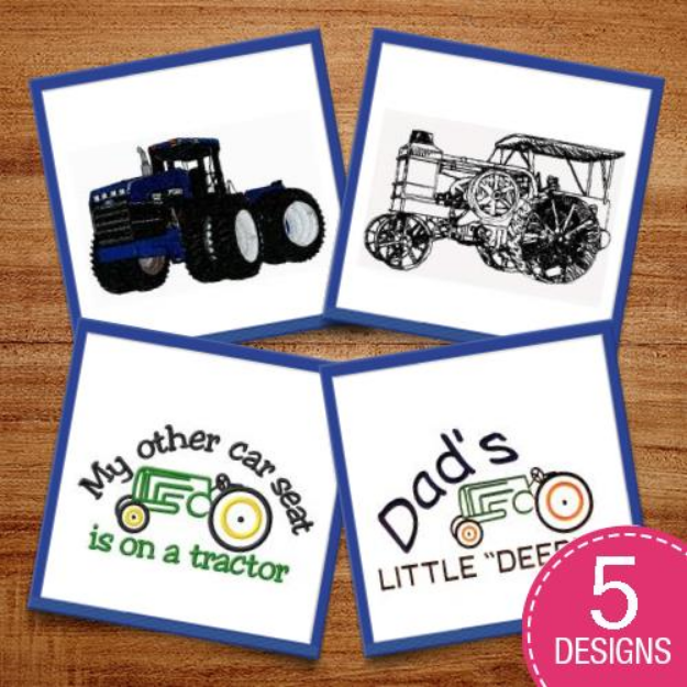 Picture of Tractors On The Farm Embroidery Design Pack