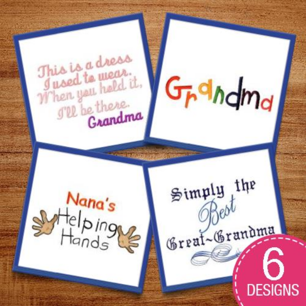 Picture of Grandmas Are The Best Embroidery Design Pack