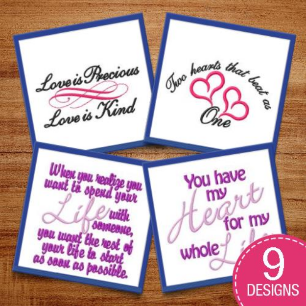 Picture of Beautiful Wedding Quotes Embroidery Design Pack