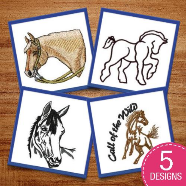 Picture of All The Pretty Horses Embroidery Design Pack