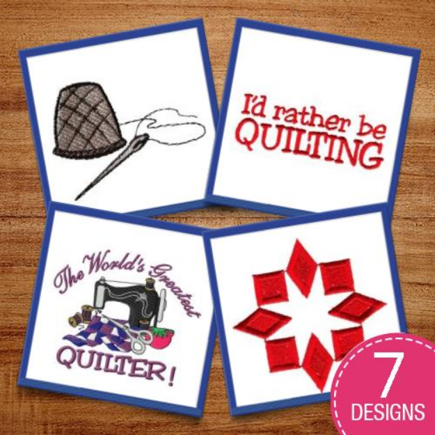 Picture of Id Rather Be Quilting Embroidery Design Pack