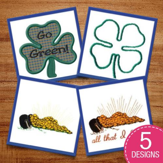 Picture of St. Patricks Day Luck Embroidery Design Pack