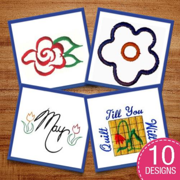 Picture of Floral Quilt Squares & Decor Embroidery Design Pack