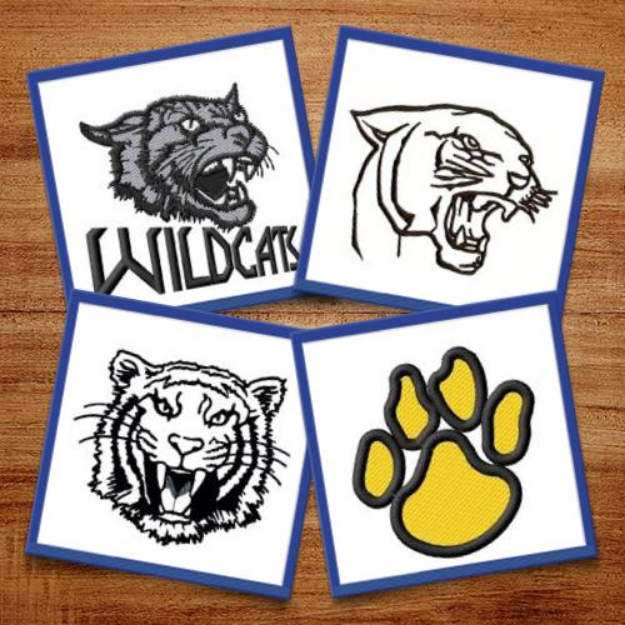 Picture of Wildcat Mascots Embroidery Design Pack