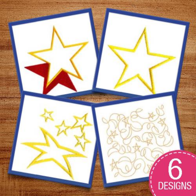 Picture of Stars In The Sky Embroidery Design Pack