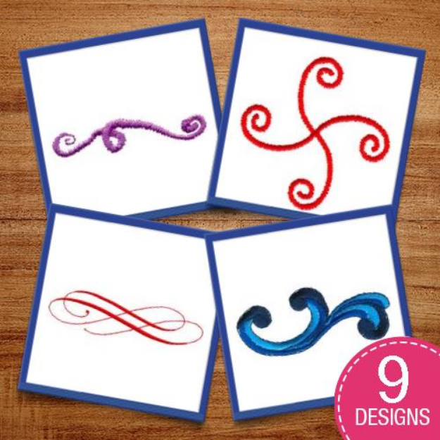 Picture of Pretty Decorative Swirls Embroidery Design Pack