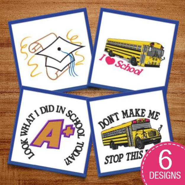 Picture of School Is Awesome! Embroidery Design Pack