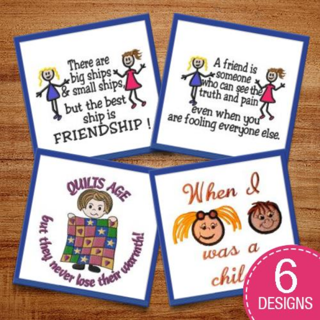 Picture of Cute Little Girls Embroidery Design Pack
