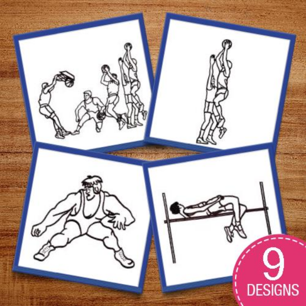 Picture of Athlete Outlines Embroidery Design Pack