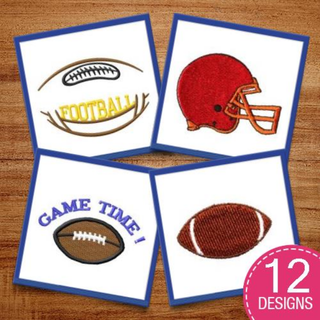 Picture of First Down Football Embroidery Design Pack