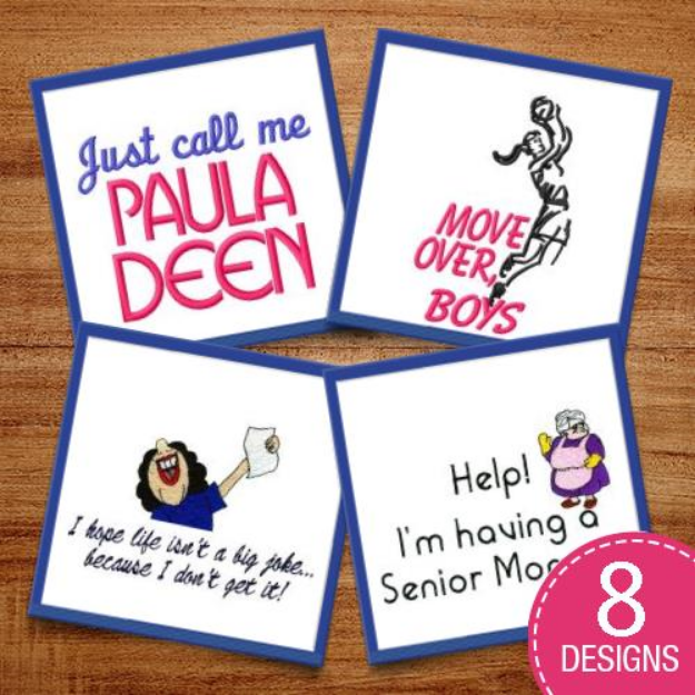 Picture of Humorous Women & Captions Embroidery Design Pack
