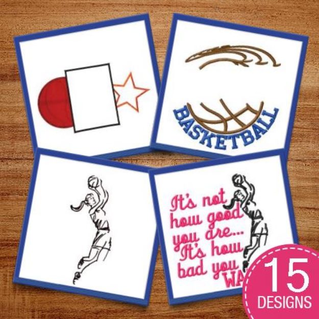 Picture of Shoot Some Hoops! Embroidery Design Pack