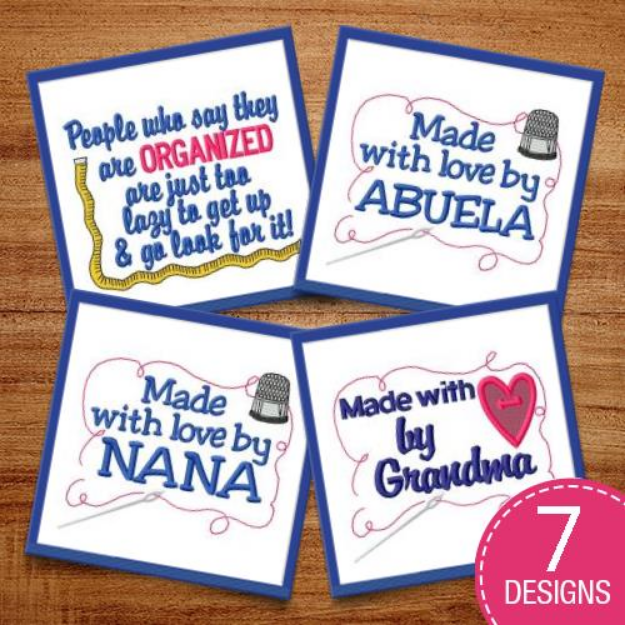 Picture of Sewing Captions & Labels Embroidery Design Pack