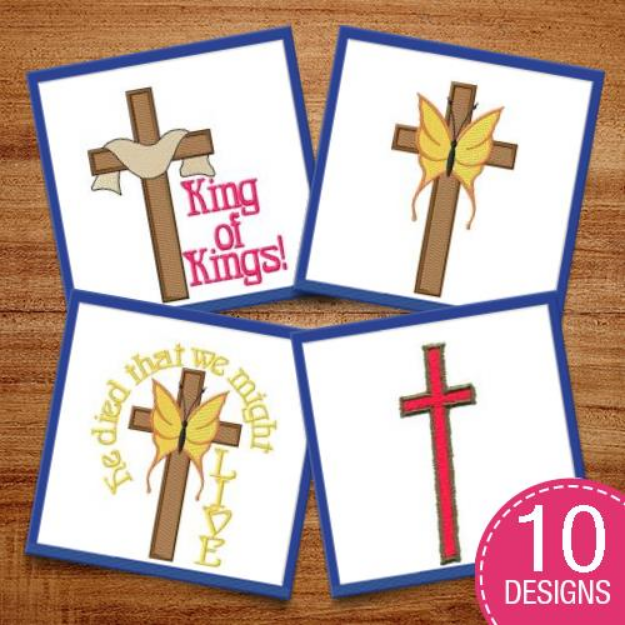 Picture of Pretty Christian Crosses Embroidery Design Pack