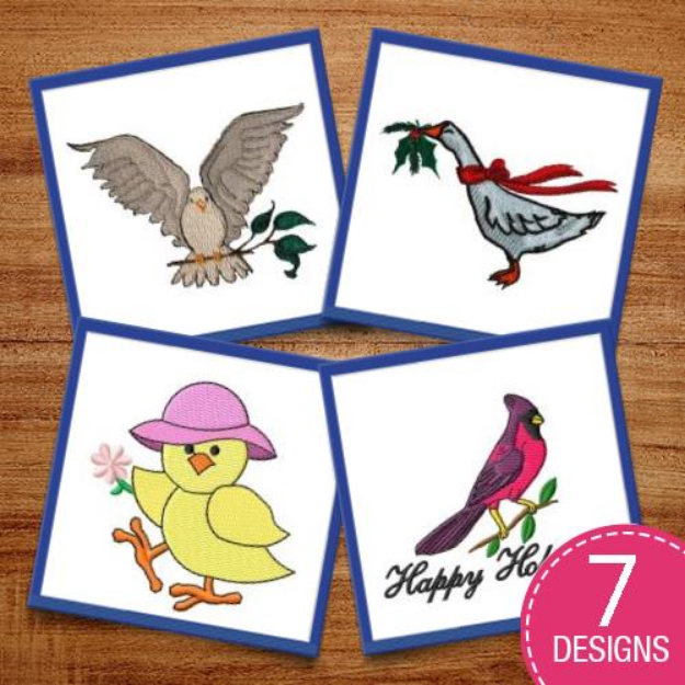 Picture of Pretty Birds & Flowers Embroidery Design Pack