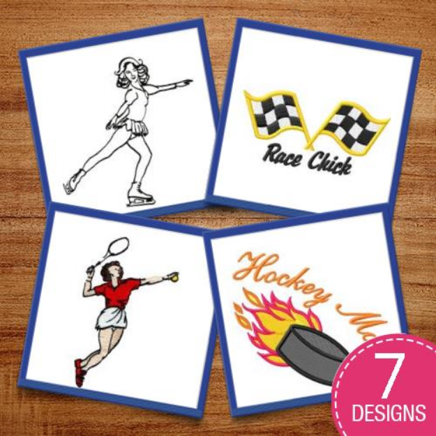 Picture of Sporty Moms Are Awesome! Embroidery Design Pack