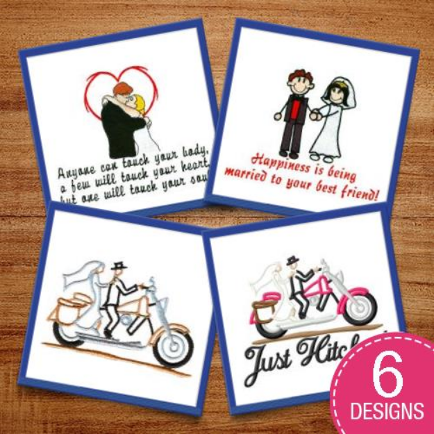 Picture of Just Married! Embroidery Design Pack