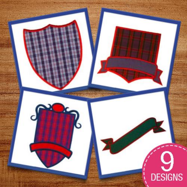 Picture of Applique Crests & Banners Embroidery Design Pack