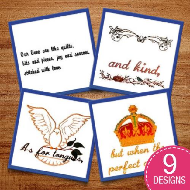 Picture of Beautiful Wedding Captions Embroidery Design Pack