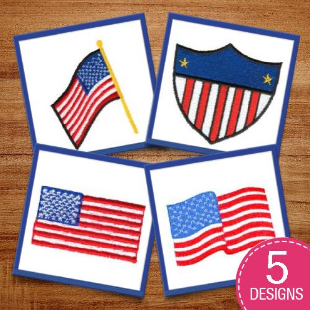 Picture of The American Flag Embroidery Design Pack