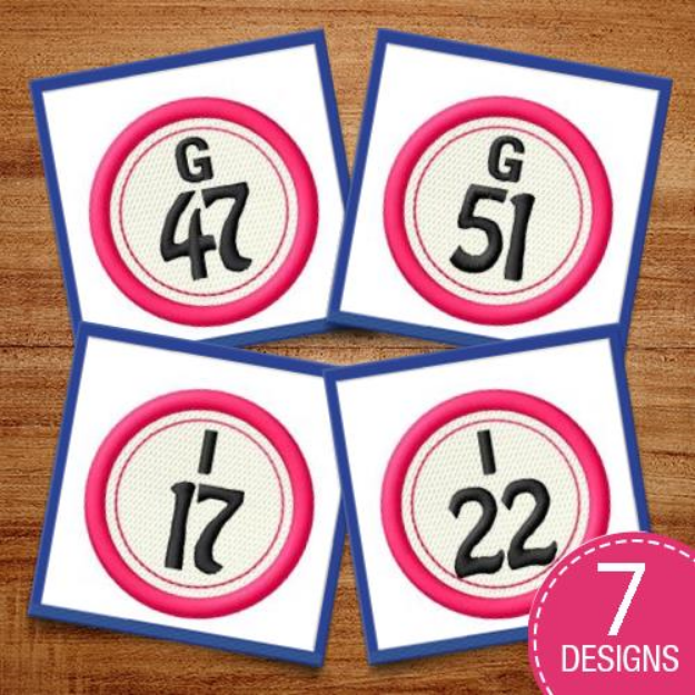 Picture of Bingo Call Letters Embroidery Design Pack