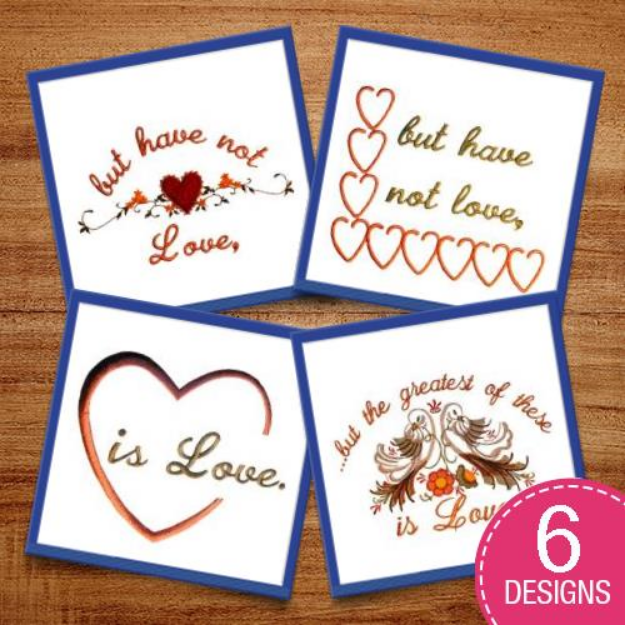Picture of Two Hearts One Love Embroidery Design Pack