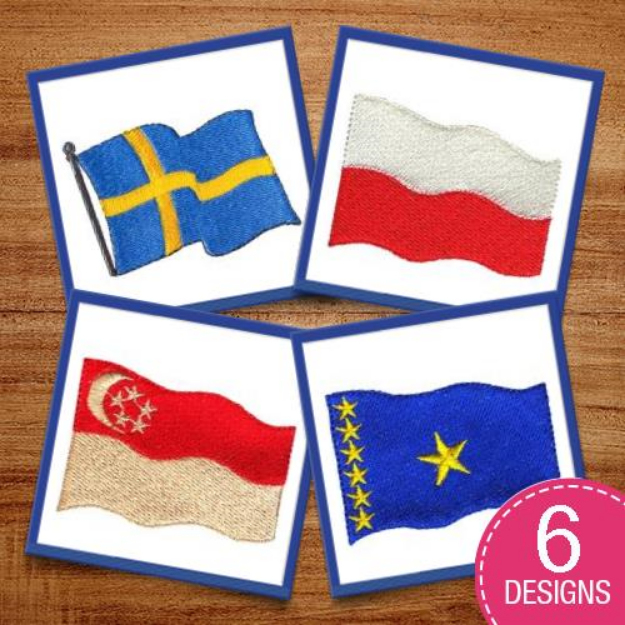 Picture of Countries Flags International Embroidery Design Pack