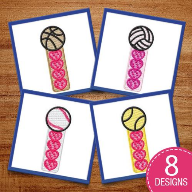 Picture of Sports Bookmarks Embroidery Design Pack