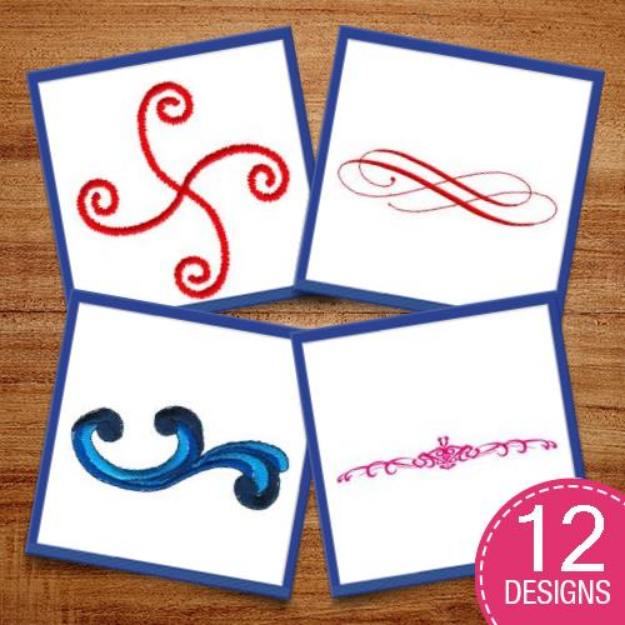 Picture of Borders & Swirls Embroidery Design Pack