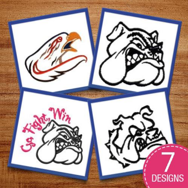Picture of Cheering Mascots Embroidery Design Pack