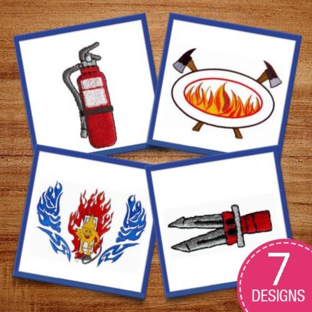 Picture of Fire Fighters Gear Embroidery Design Pack