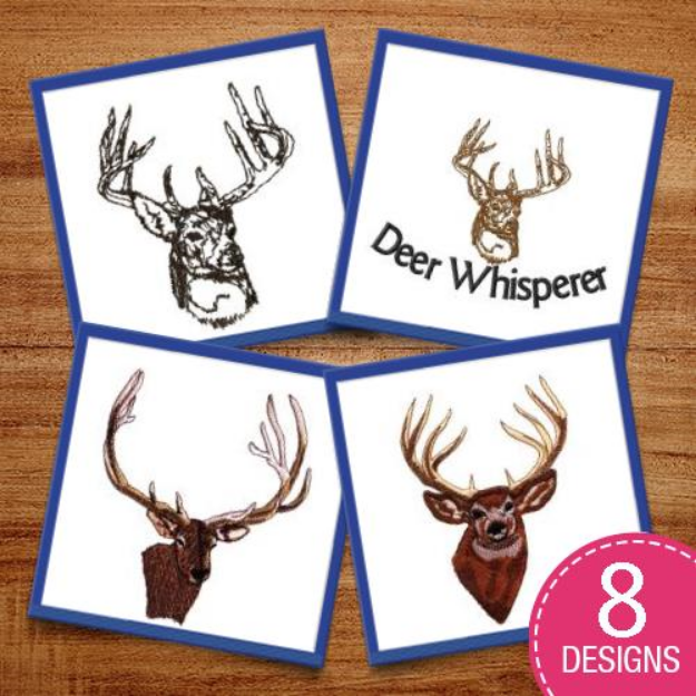 Picture of Deer Heads Embroidery Design Pack