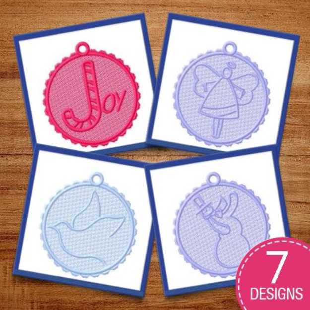 Picture of FSL Christmas Ornaments Embroidery Design Pack