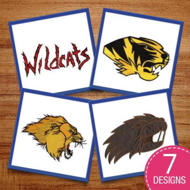 Picture of School Sports Mascots Embroidery Design Pack