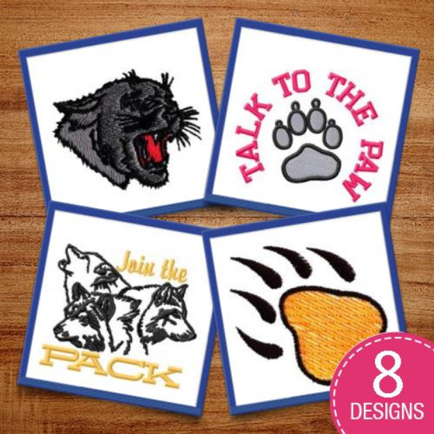 Picture of Wolfpack & Big Cat Pride Embroidery Design Pack