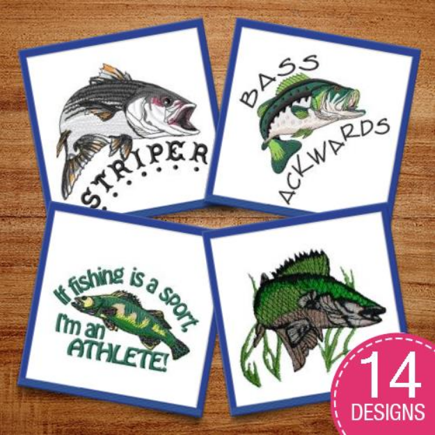 Picture of Fishing Catches Embroidery Design Pack