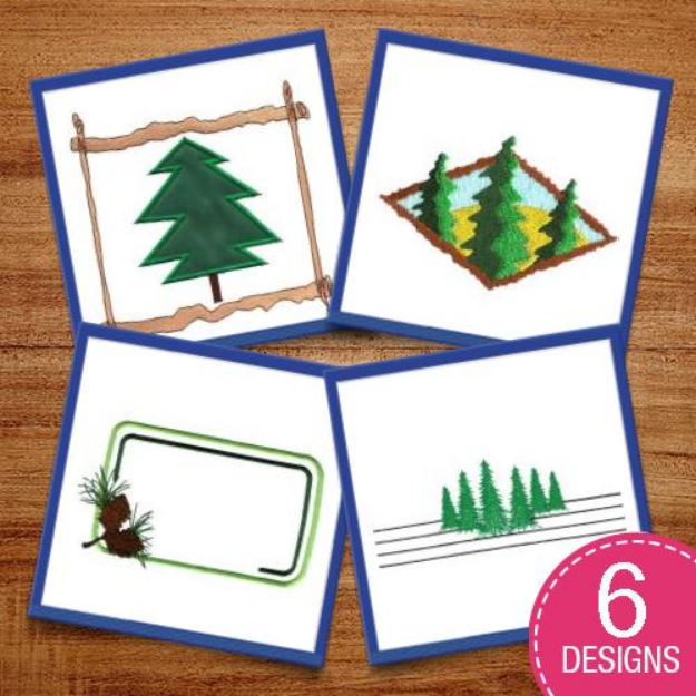 Picture of Fantastic Fir Trees Embroidery Design Pack