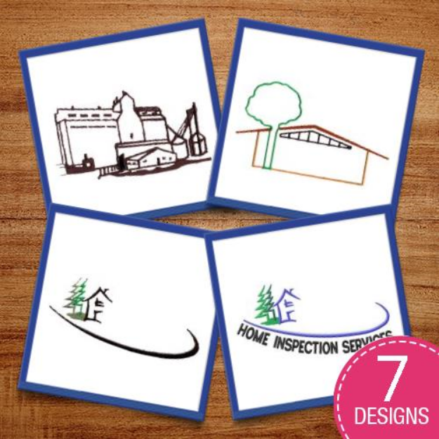 Picture of Building Outline Scenes Embroidery Design Pack