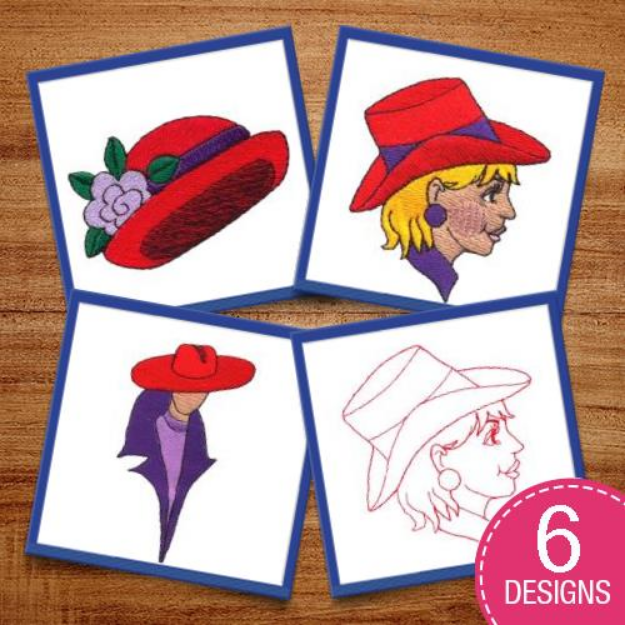 Picture of Redhats & Redwork Embroidery Design Pack