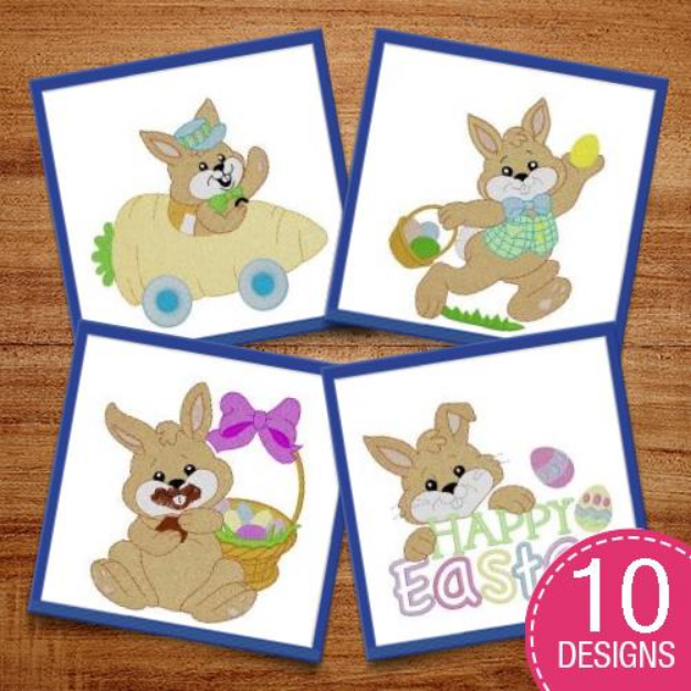 Picture of Easter Bunnies Embroidery Design Pack