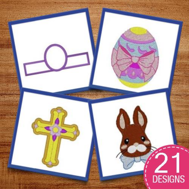 Picture of EASTER EGG HOLDERS APPLIQUE Embroidery Design Pack