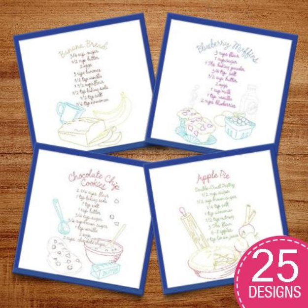 Picture of RECIPE TOWELS Embroidery Design Pack