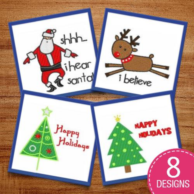 Picture of Shhh...I Hear Santa! Embroidery Design Pack