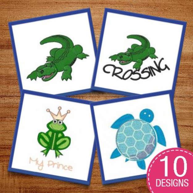 Picture of Reptiles In The Water Embroidery Design Pack