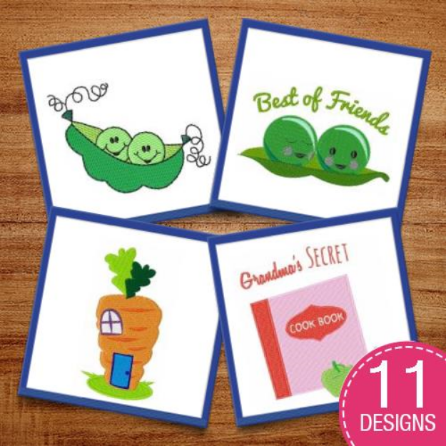 Picture of Fruits & Veggie Humor Embroidery Design Pack