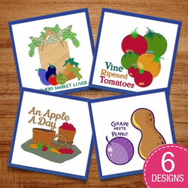 Picture of Farmers Market Foods Embroidery Design Pack