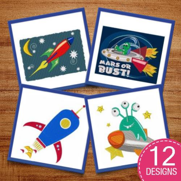 Picture of Outer Space Fiction! Embroidery Design Pack
