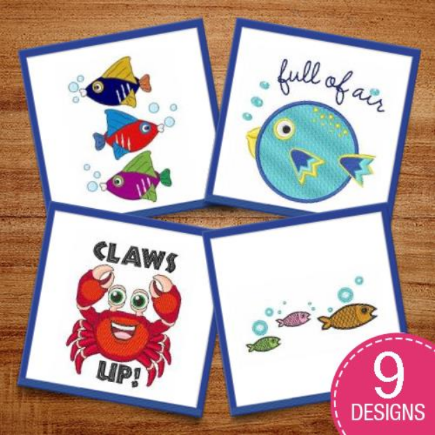 Picture of Adorable Fish Embroidery Design Pack
